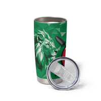 Personalized Kenya Maasai Shield Tumbler Cup Green Red Kenyan Lion Half Style - Wonder Print Shop