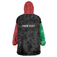 Personalized Kenya Maasai Shield Wearable Blanket Hoodie Green Red Kenyan Lion Half Style - Wonder Print Shop