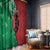 Personalized Kenya Maasai Shield Window Curtain Green Red Kenyan Lion Half Style - Wonder Print Shop
