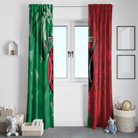 Personalized Kenya Maasai Shield Window Curtain Green Red Kenyan Lion Half Style - Wonder Print Shop