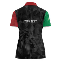 Personalized Kenya Maasai Shield Women Polo Shirt Green Red Kenyan Lion Half Style - Wonder Print Shop