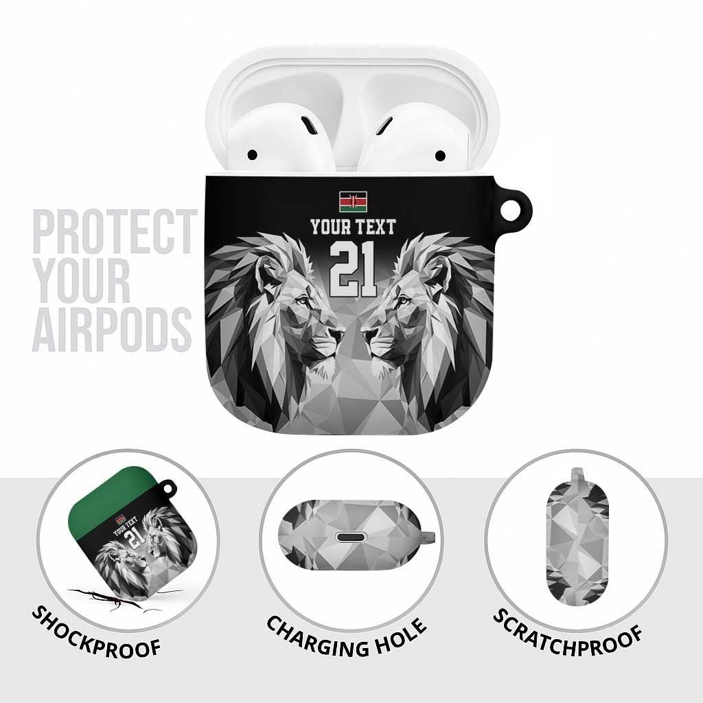 Kenya Rugby Custom AirPods Case Black Kenyan 22-23 Motif - Wonder Print Shop