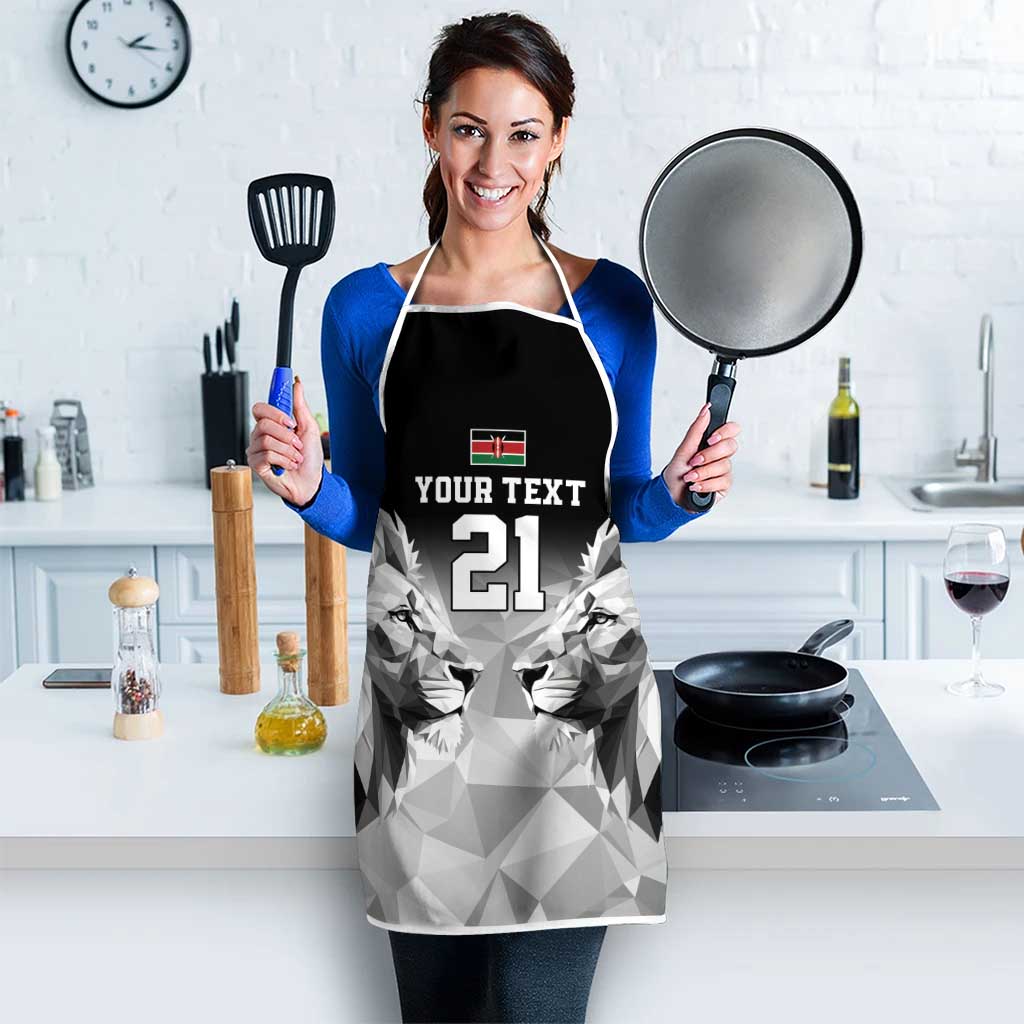 Kenya Rugby Custom Apron Black Kenyan 22-23 Motif - Wonder Print Shop