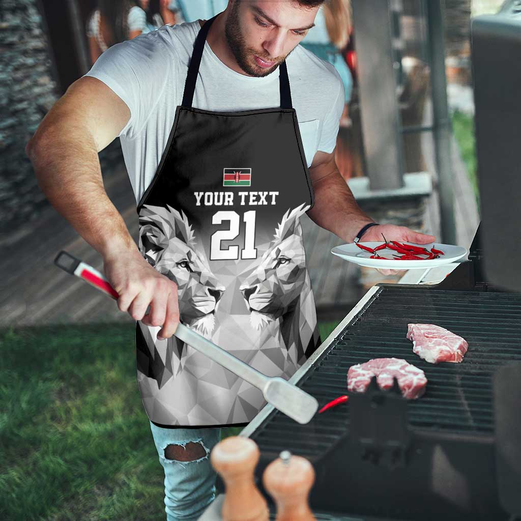 Kenya Rugby Custom Apron Black Kenyan 22-23 Motif - Wonder Print Shop