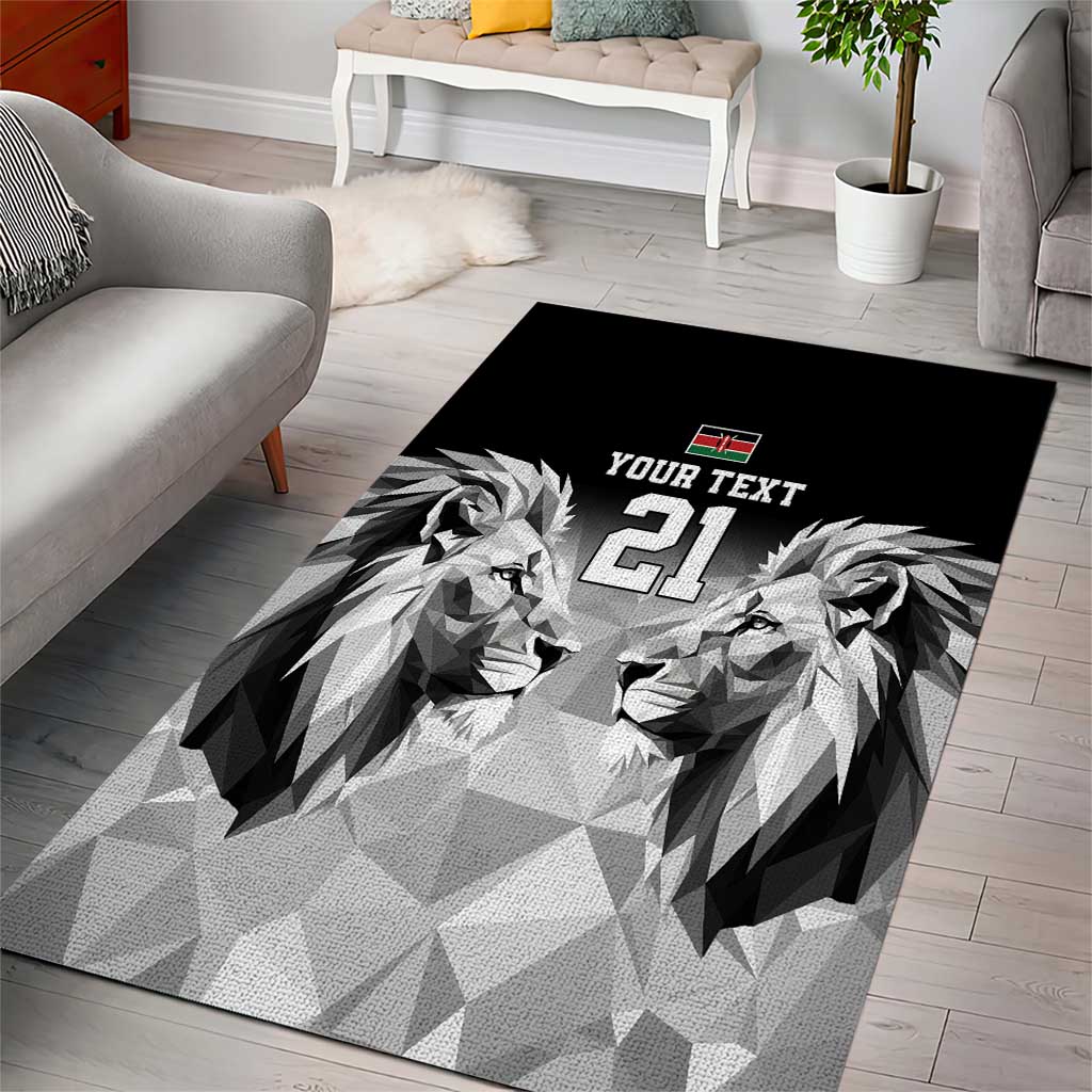 Kenya Rugby Custom Area Rug Black Kenyan 22-23 Motif - Wonder Print Shop