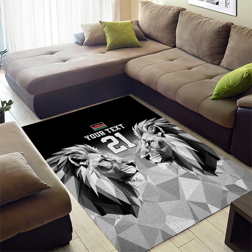 Kenya Rugby Custom Area Rug Black Kenyan 22-23 Motif - Wonder Print Shop