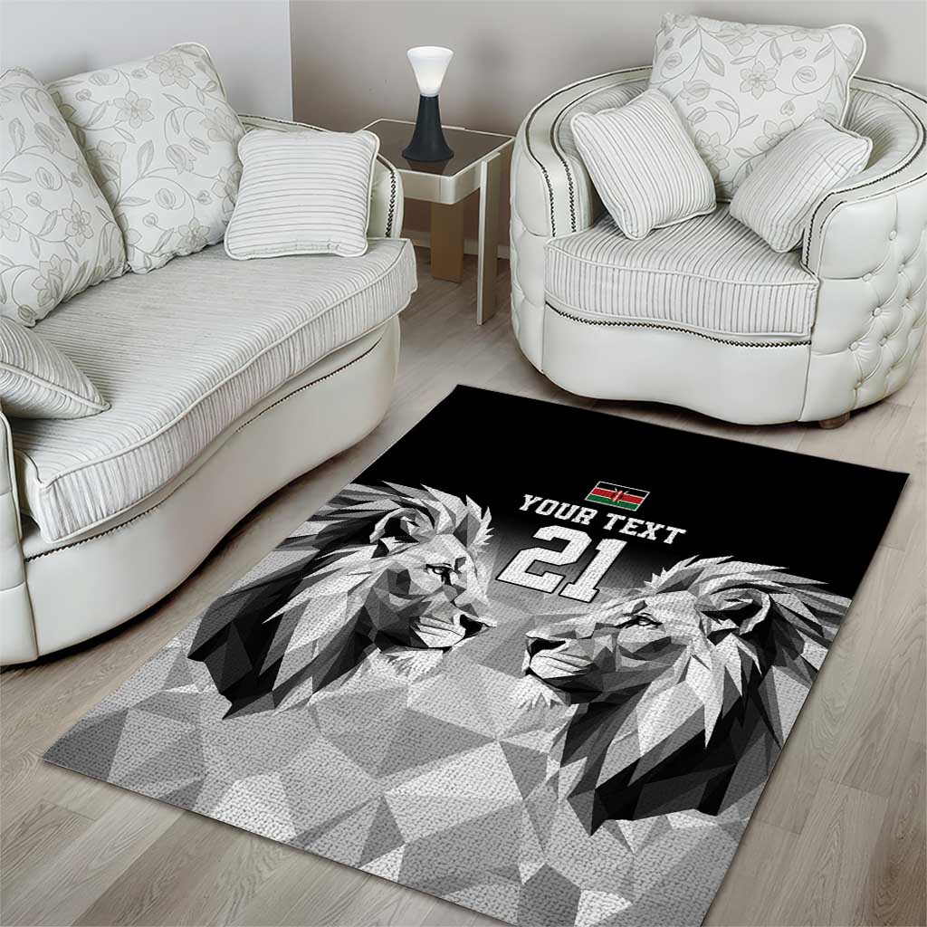 Kenya Rugby Custom Area Rug Black Kenyan 22-23 Motif - Wonder Print Shop