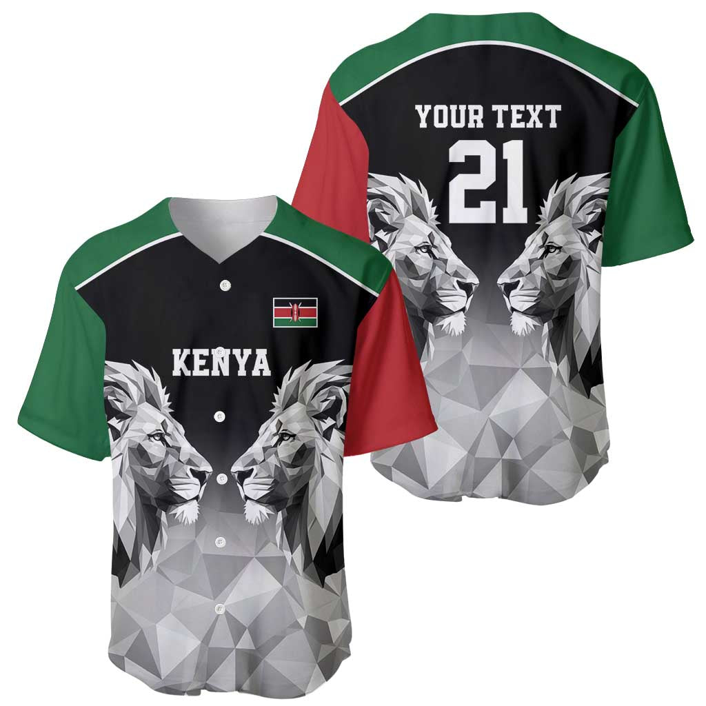 Kenya Rugby Custom Baseball Jersey Black Kenyan 22-23 Motif - Wonder Print Shop