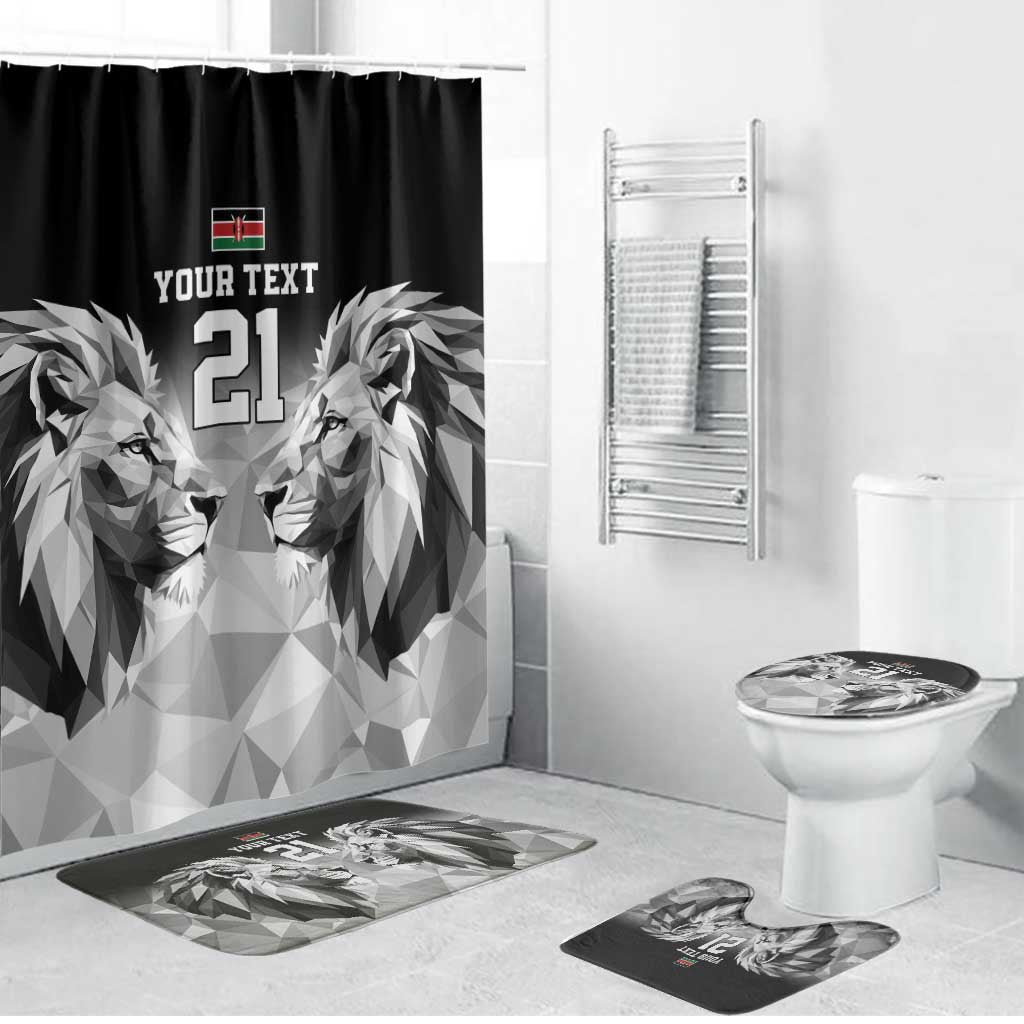 Kenya Rugby Custom Bathroom Set Black Kenyan 22-23 Motif - Wonder Print Shop