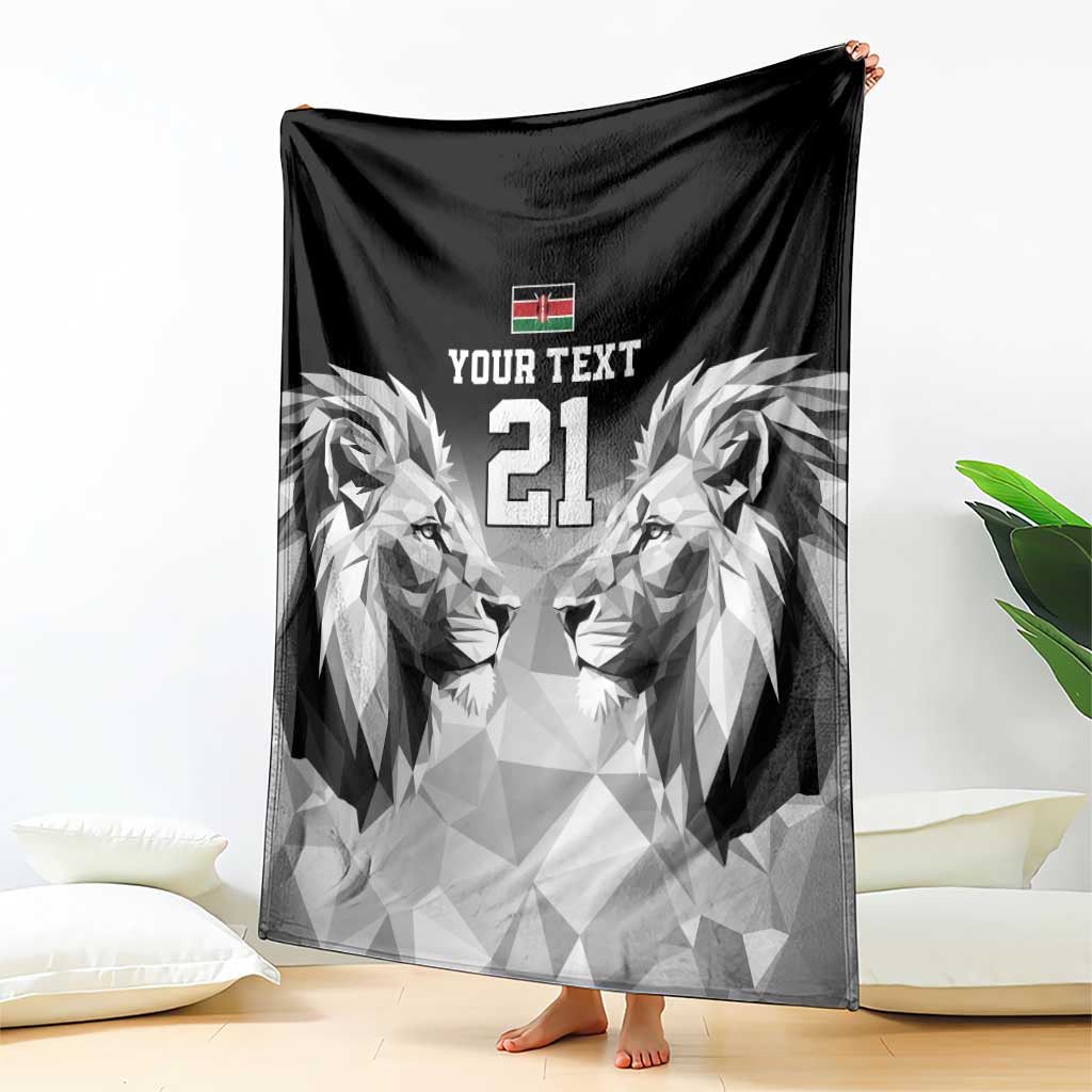 Kenya Rugby Custom Blanket Black Kenyan 22-23 Motif - Wonder Print Shop