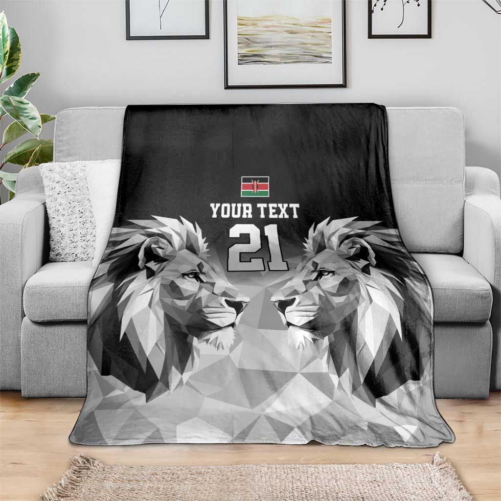Kenya Rugby Custom Blanket Black Kenyan 22-23 Motif - Wonder Print Shop
