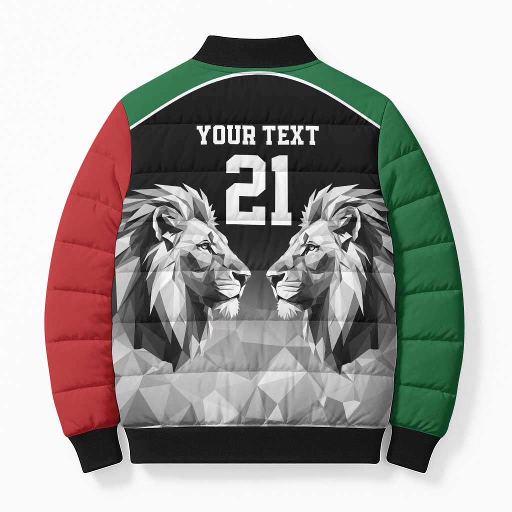 Kenya Rugby Custom Bomber Puffer Jacket Black Kenyan 22-23 Motif - Wonder Print Shop