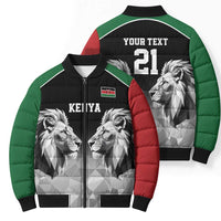 Kenya Rugby Custom Bomber Puffer Jacket Black Kenyan 22-23 Motif - Wonder Print Shop