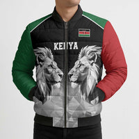 Kenya Rugby Custom Bomber Puffer Jacket Black Kenyan 22-23 Motif - Wonder Print Shop