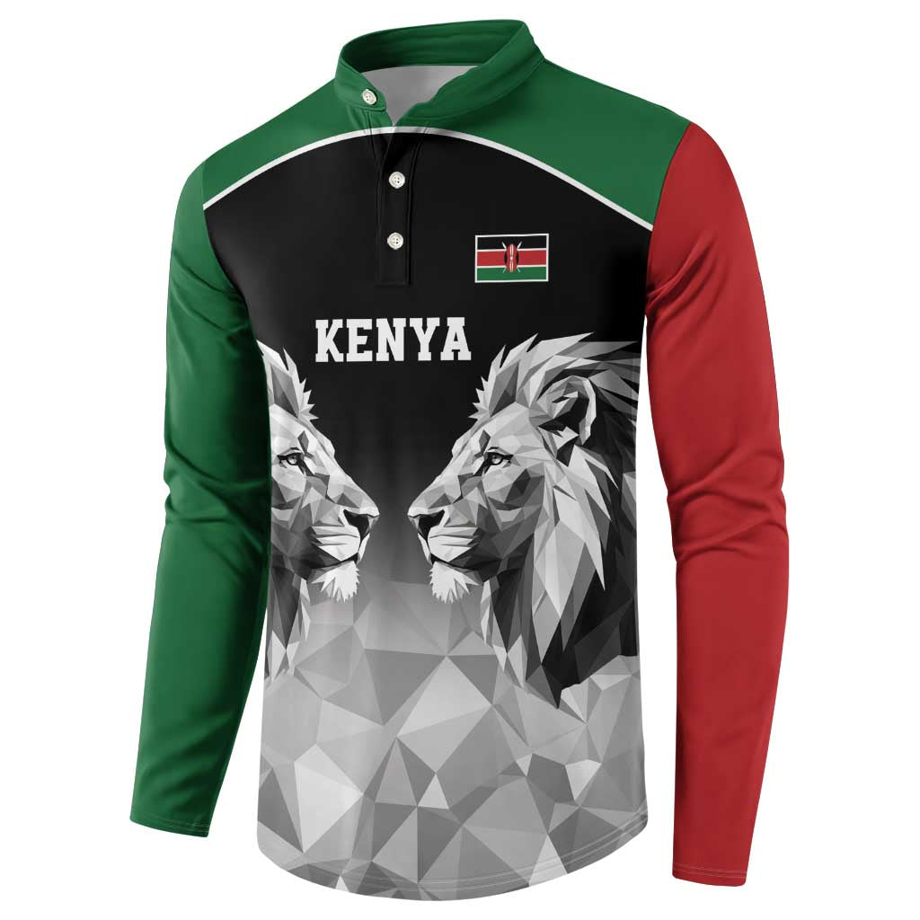 Kenya Rugby Custom Button Sweatshirt Black Kenyan 22-23 Motif - Wonder Print Shop