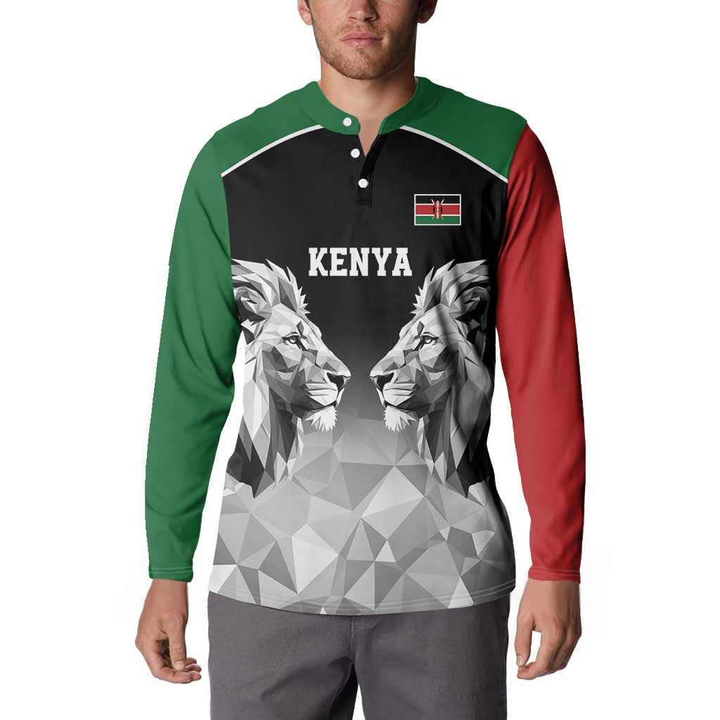 Kenya Rugby Custom Button Sweatshirt Black Kenyan 22-23 Motif - Wonder Print Shop