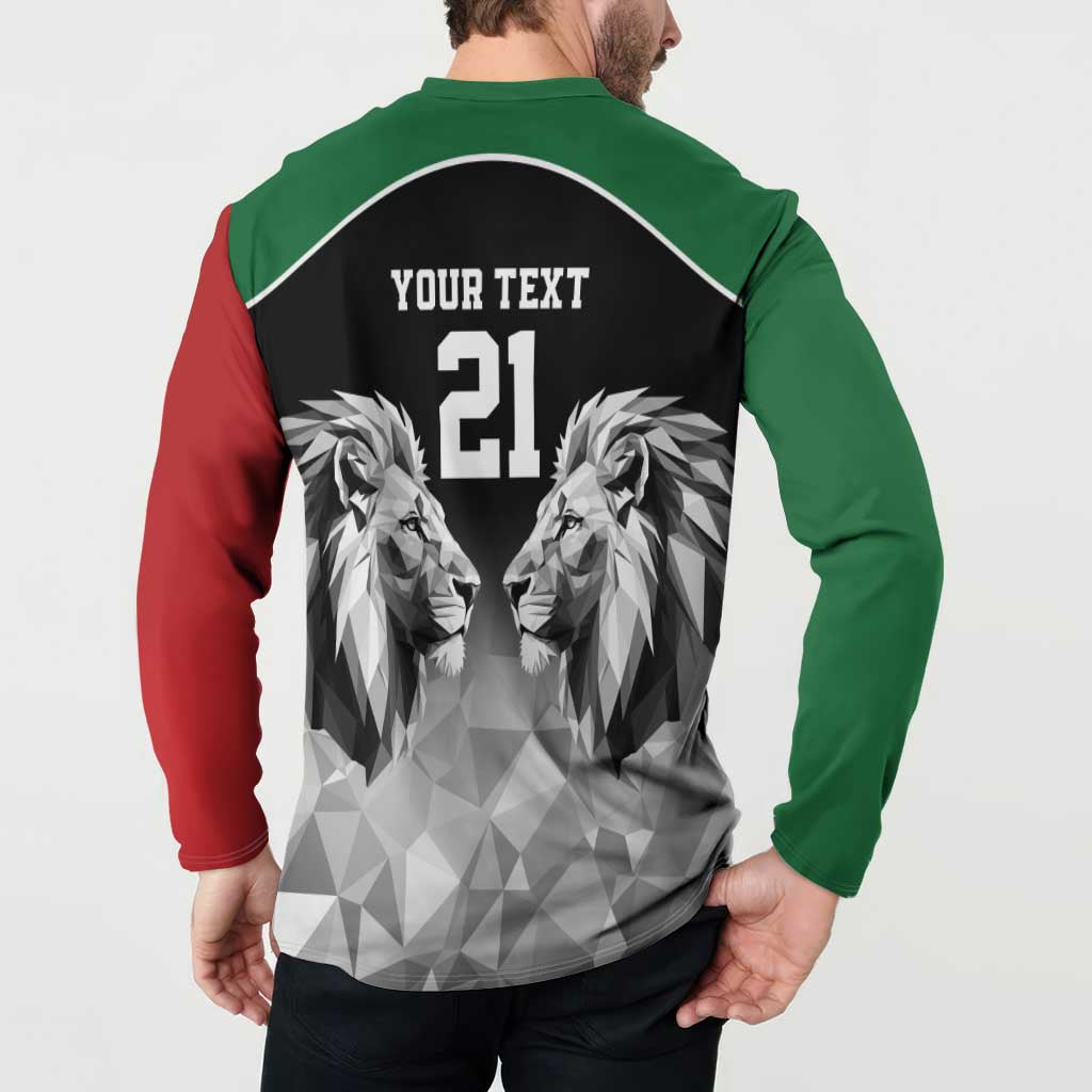 Kenya Rugby Custom Button Sweatshirt Black Kenyan 22-23 Motif - Wonder Print Shop