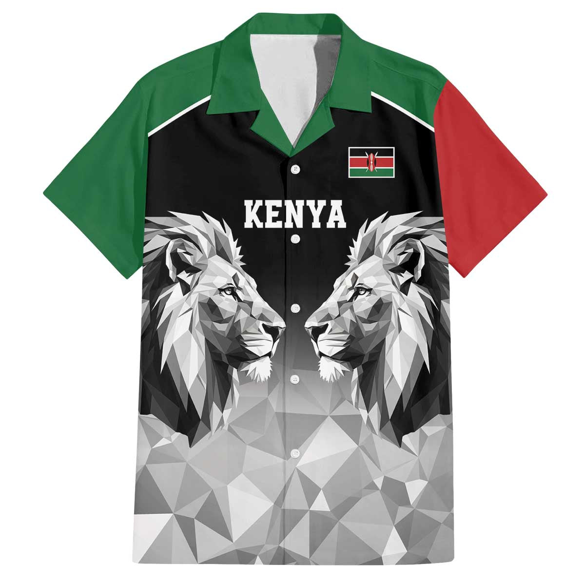Kenya Rugby Custom Family Matching Off The Shoulder Long Sleeve Dress and Hawaiian Shirt Black Kenyan 22-23 Motif - Wonder Print Shop