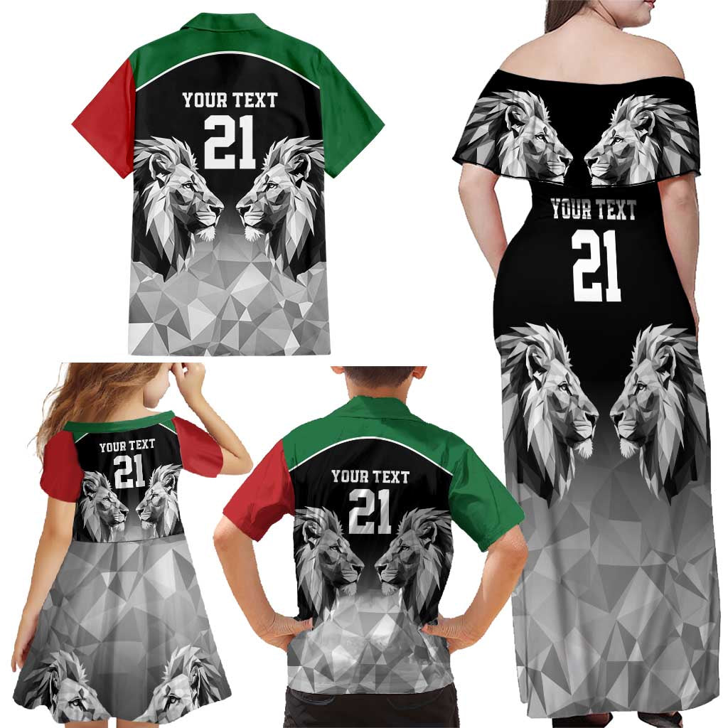 Kenya Rugby Custom Family Matching Off Shoulder Maxi Dress and Hawaiian Shirt Black Kenyan 22-23 Motif - Wonder Print Shop