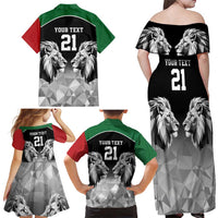 Kenya Rugby Custom Family Matching Off Shoulder Maxi Dress and Hawaiian Shirt Black Kenyan 22-23 Motif - Wonder Print Shop