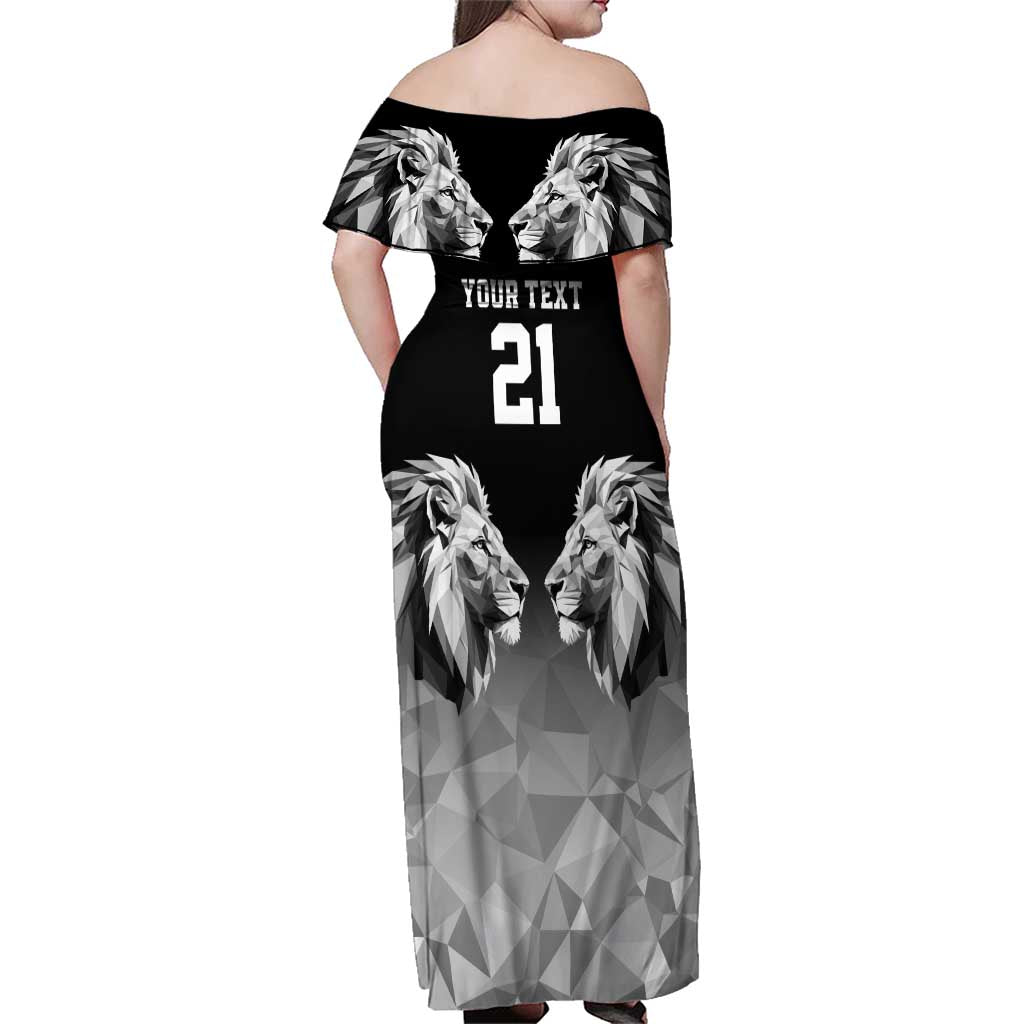 Kenya Rugby Custom Family Matching Off Shoulder Maxi Dress and Hawaiian Shirt Black Kenyan 22-23 Motif - Wonder Print Shop