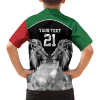 Kenya Rugby Custom Family Matching Off Shoulder Short Dress and Hawaiian Shirt Black Kenyan 22-23 Motif - Wonder Print Shop