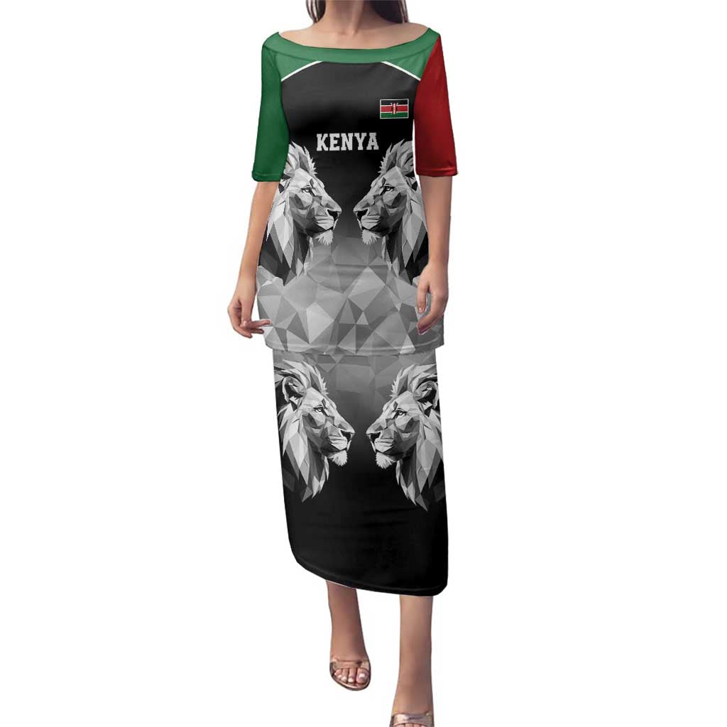Kenya Rugby Custom Family Matching Puletasi and Hawaiian Shirt Black Kenyan 22-23 Motif - Wonder Print Shop