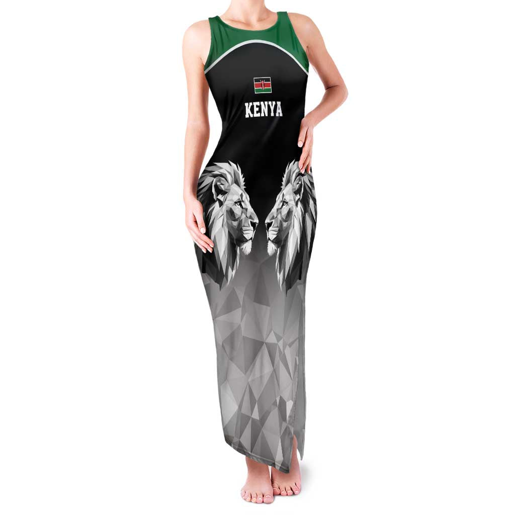 Kenya Rugby Custom Family Matching Tank Maxi Dress and Hawaiian Shirt Black Kenyan 22-23 Motif - Wonder Print Shop
