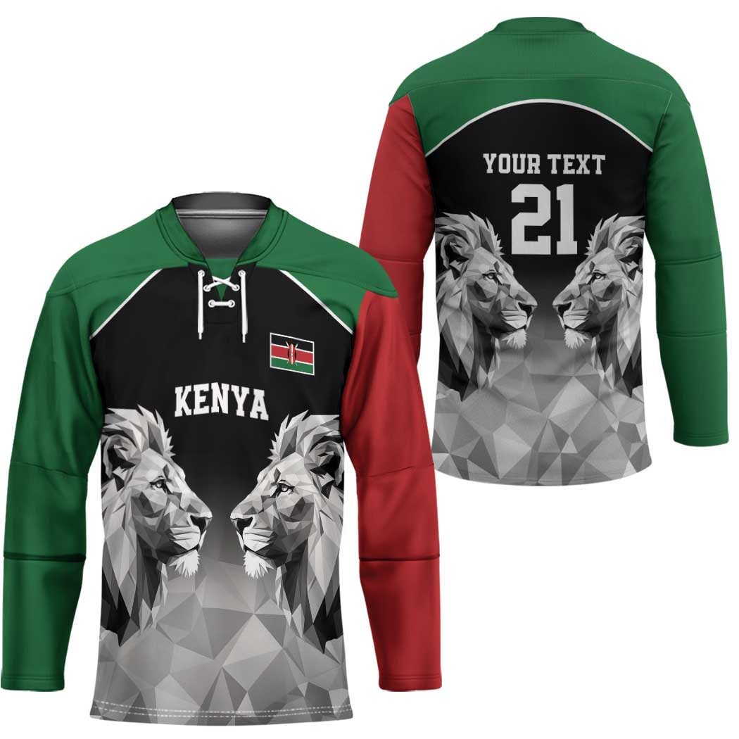 Kenya Rugby Custom Hockey Jersey Black Kenyan 22-23 Motif - Wonder Print Shop