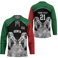 Kenya Rugby Custom Hockey Jersey Black Kenyan 22-23 Motif - Wonder Print Shop