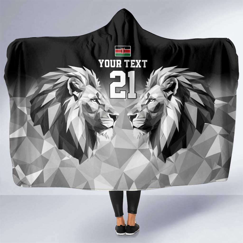 Kenya Rugby Custom Hooded Blanket Black Kenyan 22-23 Motif - Wonder Print Shop