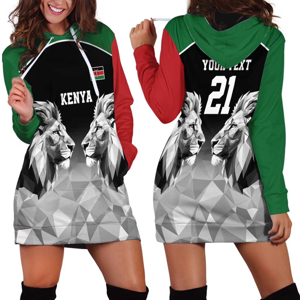 Kenya Rugby Custom Hoodie Dress Black Kenyan 22-23 Motif - Wonder Print Shop