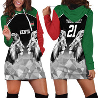 Kenya Rugby Custom Hoodie Dress Black Kenyan 22-23 Motif - Wonder Print Shop