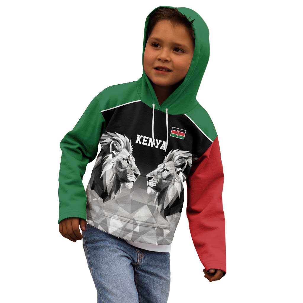 Kenya Rugby Custom Kid Hoodie Black Kenyan 22-23 Motif - Wonder Print Shop
