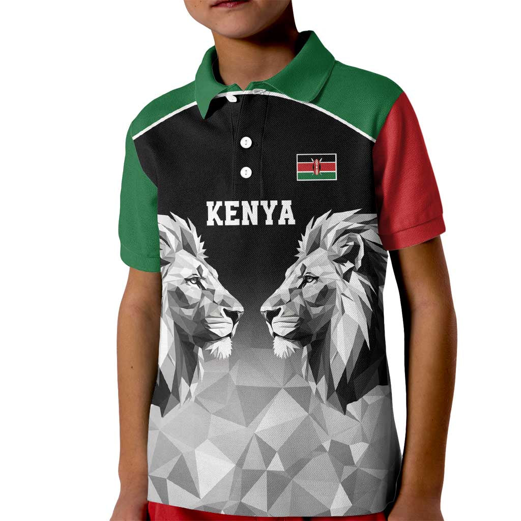 Kenya Rugby Custom Kid Polo Shirt Black Kenyan 22-23 Motif - Wonder Print Shop