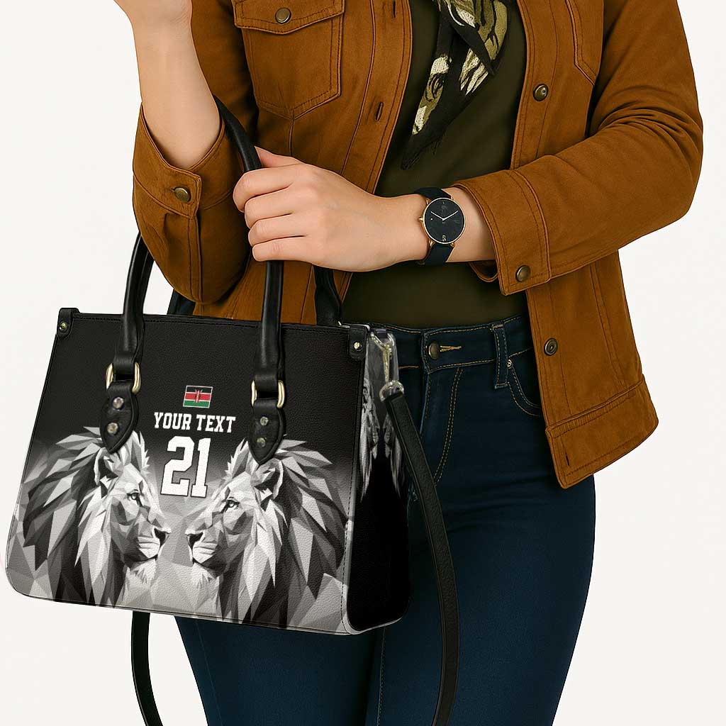 Kenya Rugby Custom Leather Bag Black Kenyan 22-23 Motif - Wonder Print Shop