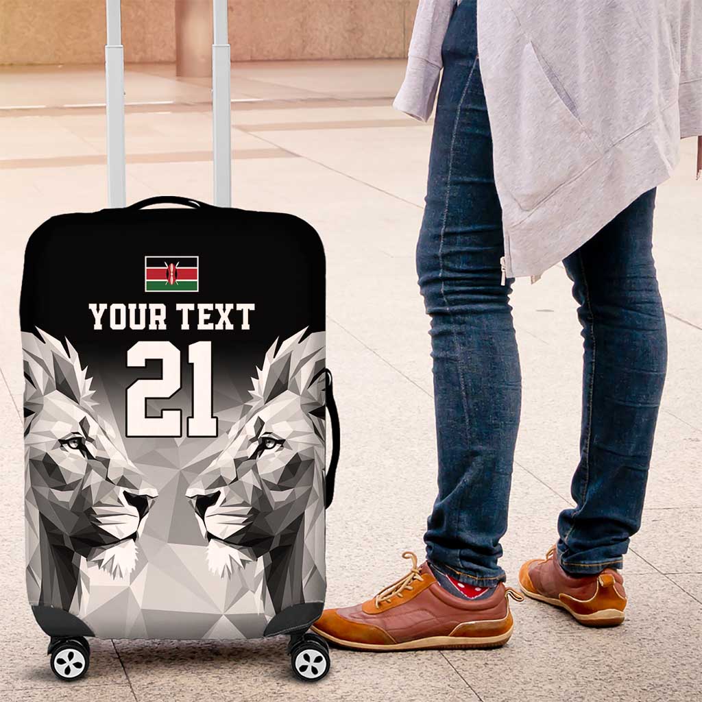 Kenya Rugby Custom Luggage Cover Black Kenyan 22-23 Motif - Wonder Print Shop