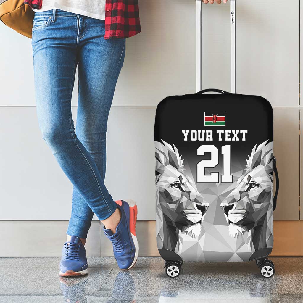 Kenya Rugby Custom Luggage Cover Black Kenyan 22-23 Motif - Wonder Print Shop