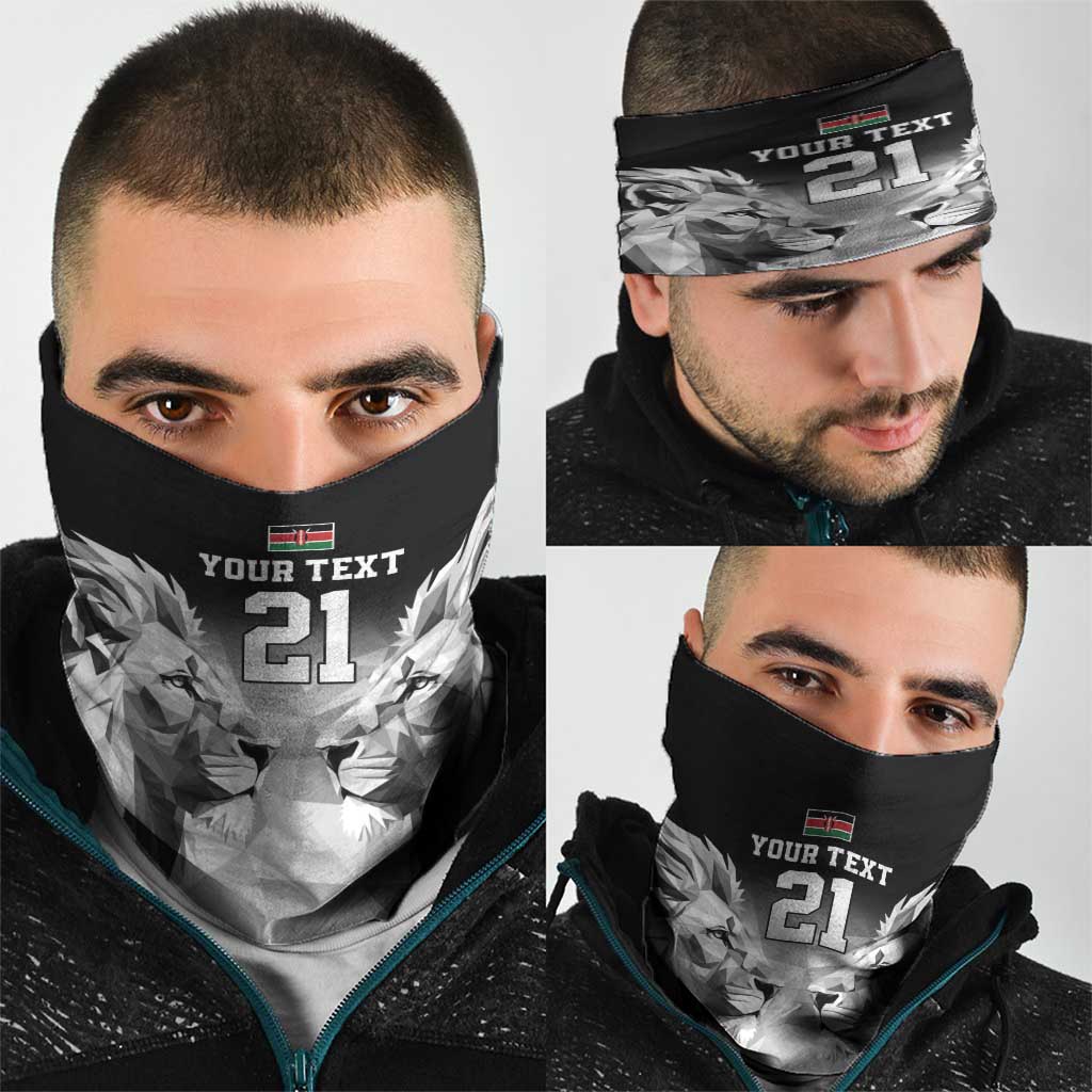 Kenya Rugby Custom Neck Gaiter Black Kenyan 22-23 Motif - Wonder Print Shop