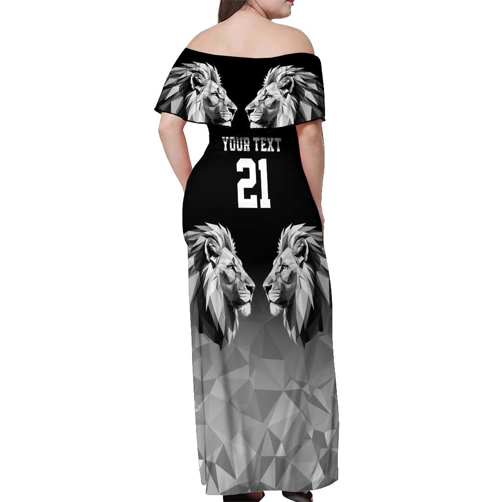 Kenya Rugby Custom Off Shoulder Maxi Dress Black Kenyan 22-23 Motif - Wonder Print Shop