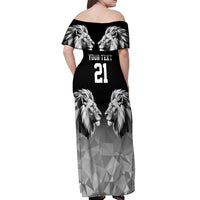 Kenya Rugby Custom Off Shoulder Maxi Dress Black Kenyan 22-23 Motif - Wonder Print Shop