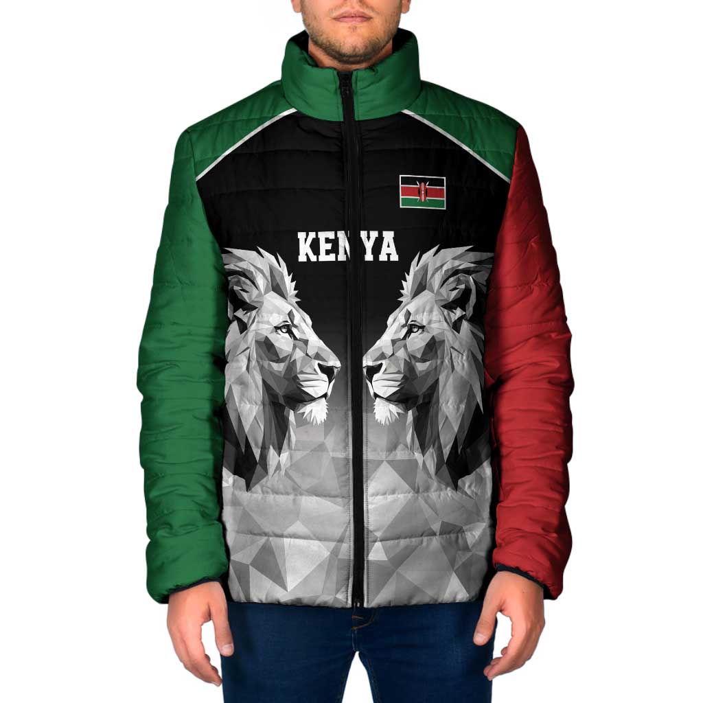 Kenya Rugby Custom Padded Jacket Black Kenyan 22-23 Motif - Wonder Print Shop