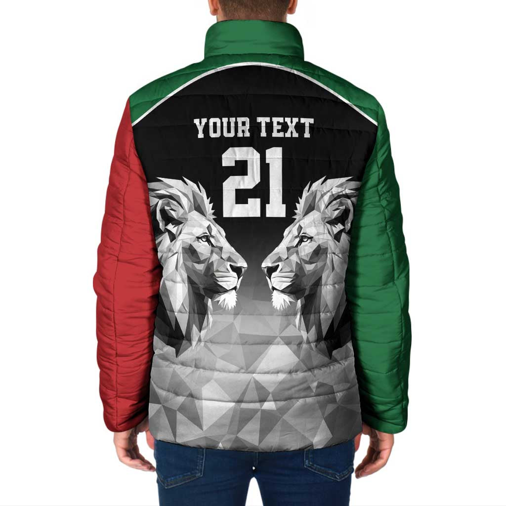 Kenya Rugby Custom Padded Jacket Black Kenyan 22-23 Motif - Wonder Print Shop