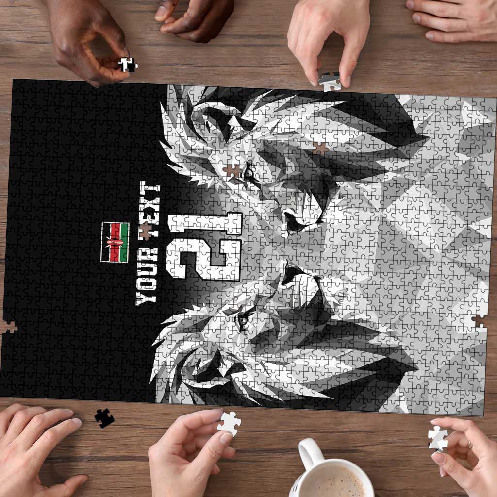 Kenya Rugby Custom Puzzle Black Kenyan 22-23 Motif - Wonder Print Shop