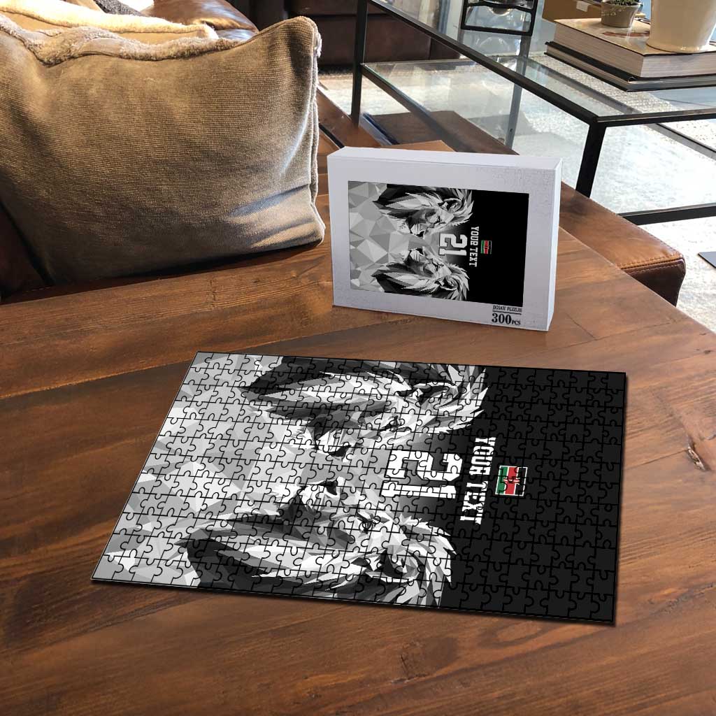 Kenya Rugby Custom Puzzle Black Kenyan 22-23 Motif - Wonder Print Shop