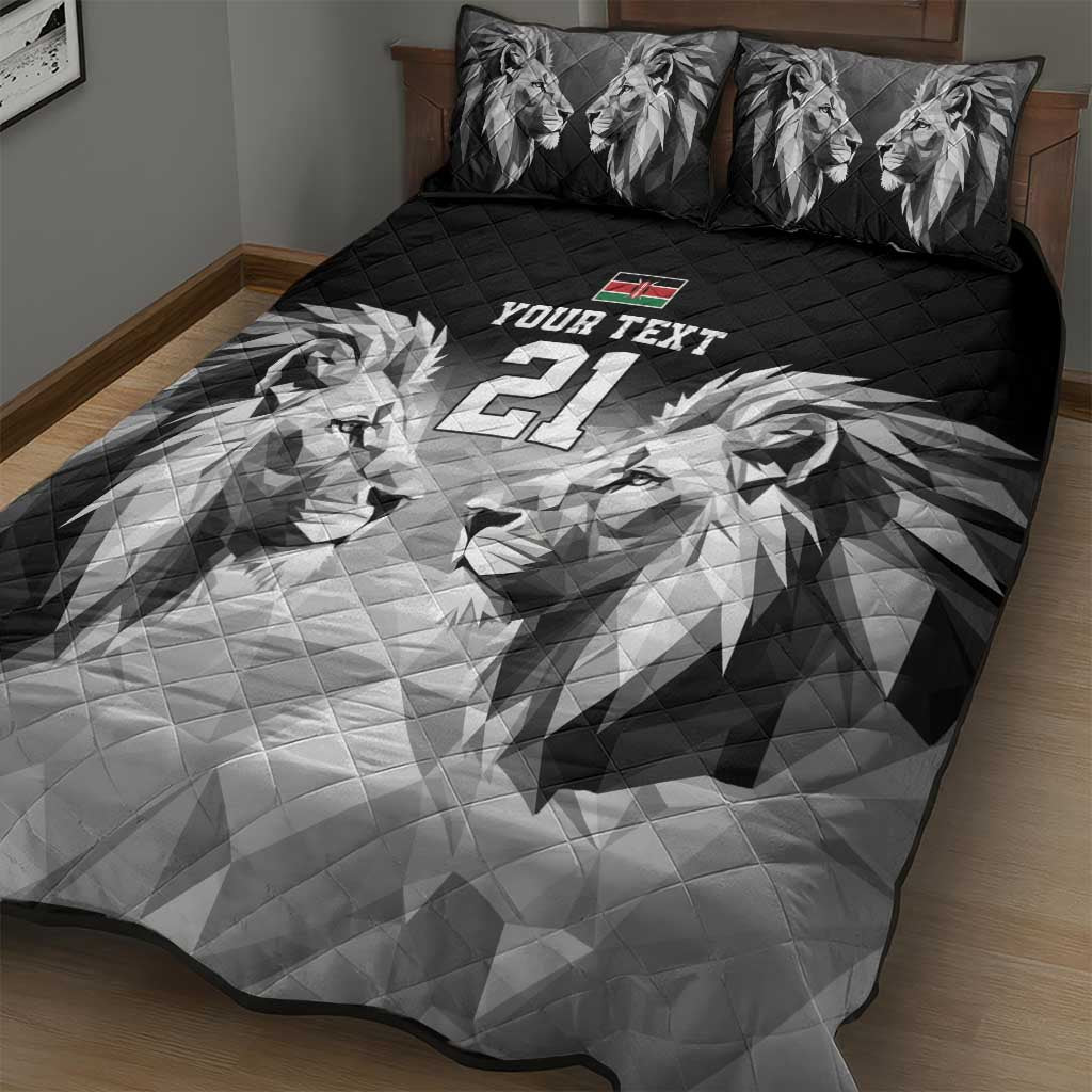 Kenya Rugby Custom Quilt Bed Set Black Kenyan 22-23 Motif - Wonder Print Shop