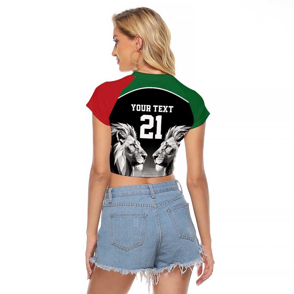 Kenya Rugby Custom Raglan Cropped T Shirt Black Kenyan 22-23 Motif - Wonder Print Shop