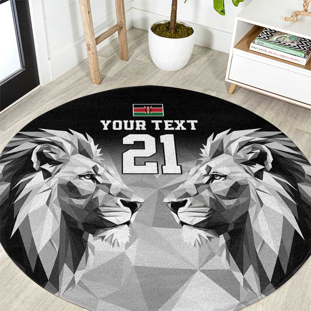 Kenya Rugby Custom Round Carpet Black Kenyan 22-23 Motif - Wonder Print Shop