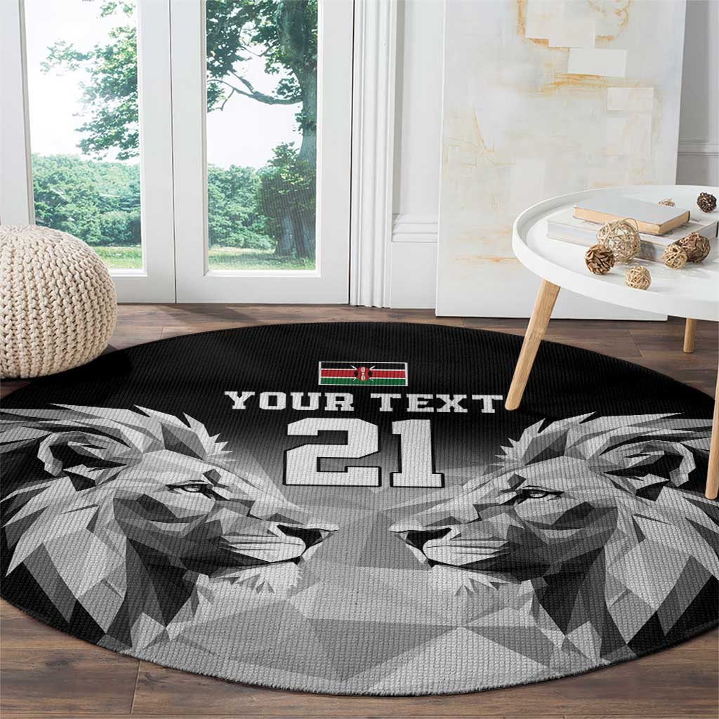 Kenya Rugby Custom Round Carpet Black Kenyan 22-23 Motif - Wonder Print Shop