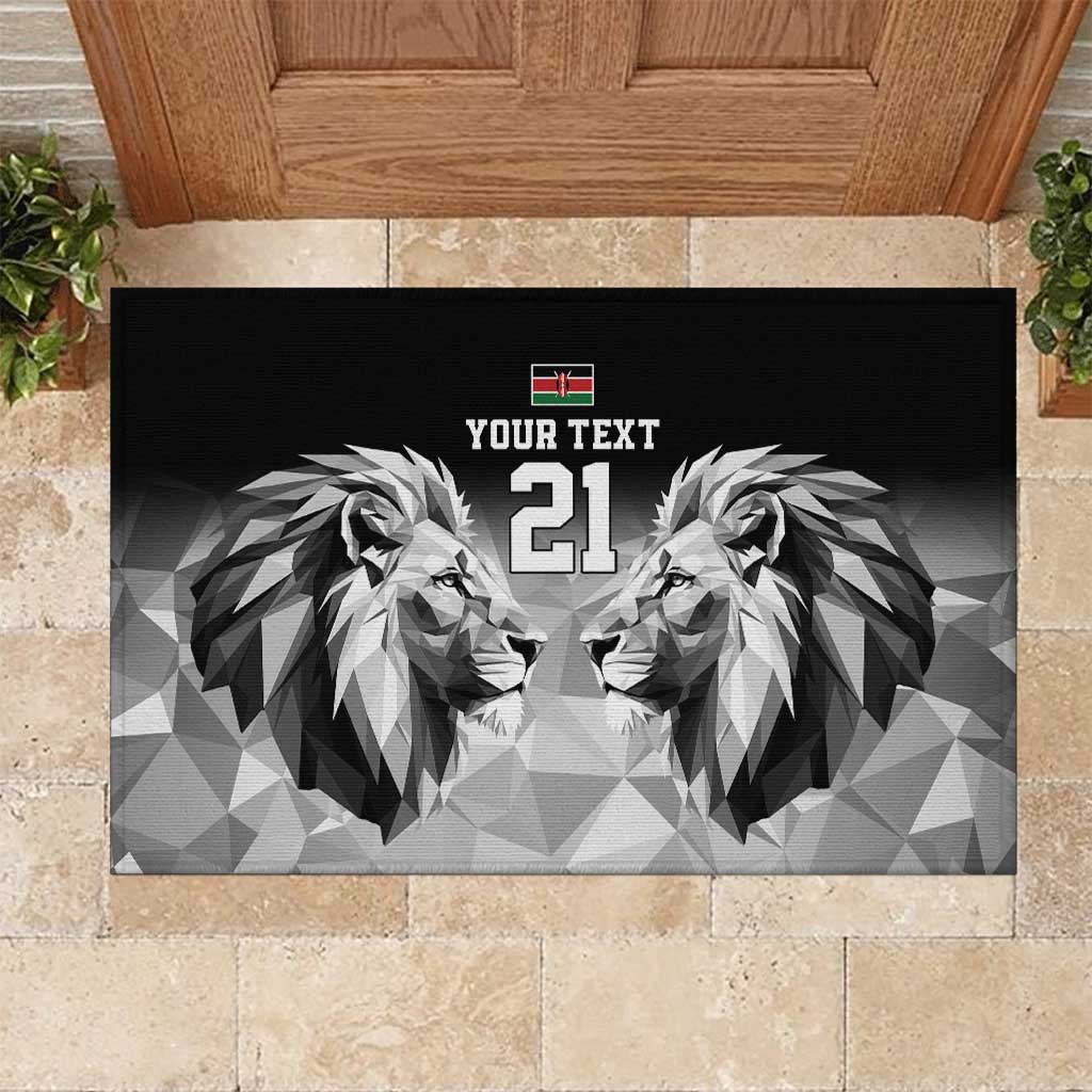 Kenya Rugby Custom Rubber Doormat Black Kenyan 22-23 Motif - Wonder Print Shop